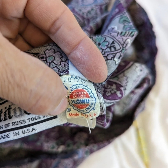 Vintage New Attitude 80s Fashion Paisley Print Kick Pleat A-line Skirt Size 12 - Picture 8 of 8